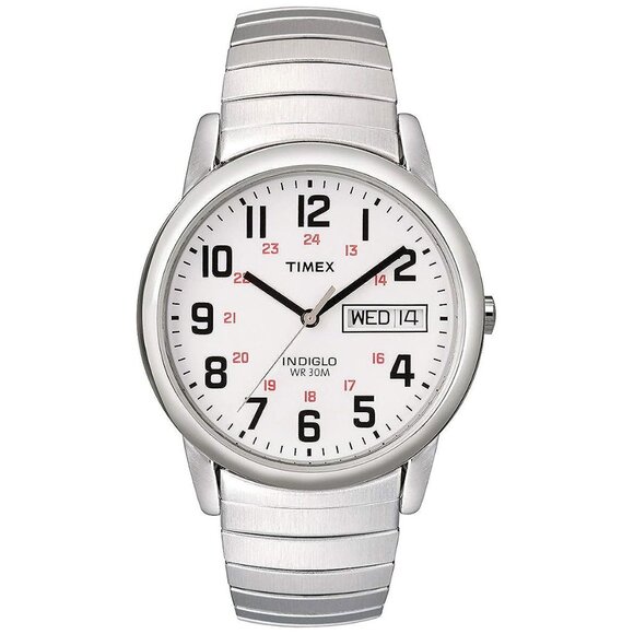 Men's Easy Reader Watch , Stainless Steel/Silver-Tone/White/A/35mm